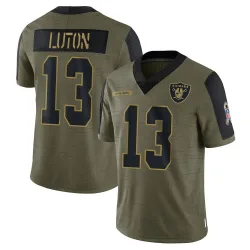 Men's Jake Luton Las Vegas Raiders No.13 Limited 2021 Salute To Service Jersey - Olive