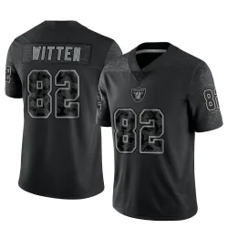 Men's Jason Witten Las Vegas Raiders No.82 Limited Reflective Jersey - Black
