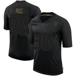 Men's Jerry Rice Las Vegas Raiders No.80 Limited 2020 Salute To Service Jersey - Black