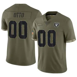 Men's Jim Otto Las Vegas Raiders No.00 Limited 2022 Salute To Service Jersey - Olive