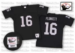 Men's Jim Plunkett Las Vegas Raiders No.16 Authentic Throwback Jersey - Black