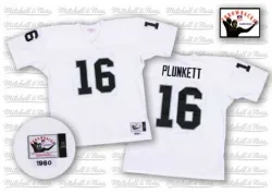 Men's Jim Plunkett Las Vegas Raiders No.16 Authentic Throwback Jersey - White