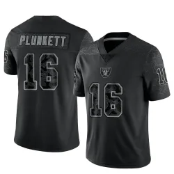 Men's Jim Plunkett Las Vegas Raiders No.16 Limited Reflective Jersey - Black