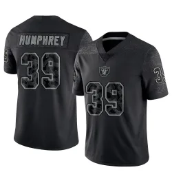 Men's John Humphrey Las Vegas Raiders No.39 Limited Reflective Jersey - Black