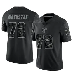 Men's John Matuszak Las Vegas Raiders No.72 Limited Reflective Jersey - Black