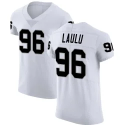 Men's Jonah Laulu Las Vegas Raiders No.96 Elite Vapor Untouchable Jersey - White