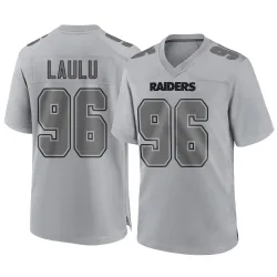 Men's Jonah Laulu Las Vegas Raiders No.96 Game Atmosphere Fashion Jersey - Gray