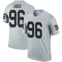 Men's Jonah Laulu Las Vegas Raiders No.96 Legend Inverted Silver Jersey