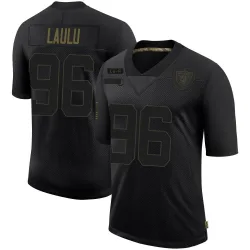 Men's Jonah Laulu Las Vegas Raiders No.96 Limited 2020 Salute To Service Jersey - Black