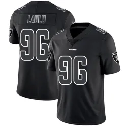 Men's Jonah Laulu Las Vegas Raiders No.96 Limited Jersey - Black Impact