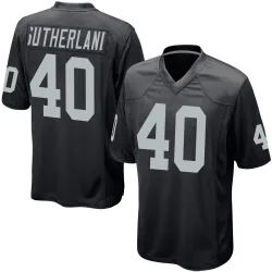 Men's Jonathan Sutherland Las Vegas Raiders No.40 Game Team Color Jersey - Black