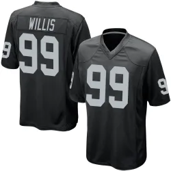 Men's Jordan Willis Las Vegas Raiders No.99 Game Team Color Jersey - Black