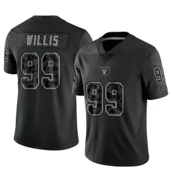 Men's Jordan Willis Las Vegas Raiders No.99 Limited Reflective Jersey - Black