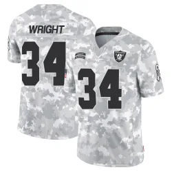 Men's K.J. Wright Las Vegas Raiders No.34 Limited 2024 Salute to Service Jersey - Arctic Camo