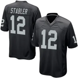 Men's Ken Stabler Las Vegas Raiders No.12 Game Team Color Jersey - Black