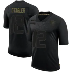 Men's Ken Stabler Las Vegas Raiders No.12 Limited 2020 Salute To Service Jersey - Black