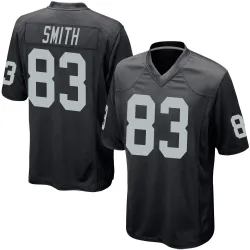 Men's Key'Shawn Smith Las Vegas Raiders No.83 Game Team Color Jersey - Black