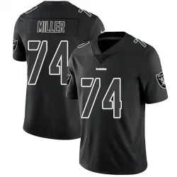 Men's Kolton Miller Las Vegas Raiders No.74 Limited Jersey - Black Impact