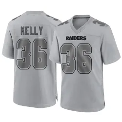 Men's Kyu Blu Kelly Las Vegas Raiders No.36 Game Atmosphere Fashion Jersey - Gray
