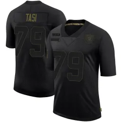 Men's Laki Tasi Las Vegas Raiders No.79 Limited 2020 Salute To Service Jersey - Black