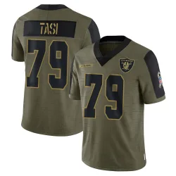 Men's Laki Tasi Las Vegas Raiders No.79 Limited 2021 Salute To Service Jersey - Olive
