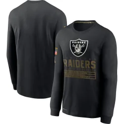 Men's Las Vegas Raiders No. 2020 Salute to Service Sideline Performance Long Sleeve T-Shirt - Black