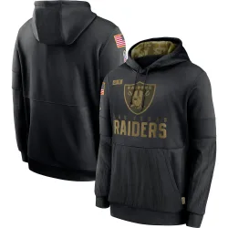 Men's Las Vegas Raiders No. 2020 Salute to Service Sideline Performance Pullover Hoodie - Black