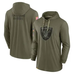 Men's Las Vegas Raiders No. 2022 Salute to Service Tonal Pullover Hoodie - Olive