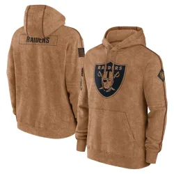 Men's Las Vegas Raiders No. 2023 Salute to Service Club Pullover Hoodie - Brown