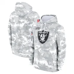 Men's Las Vegas Raiders No. 2024 Salute to Service Club Fleece Pullover Hoodie - Arctic Camo
