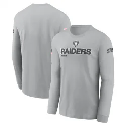 Men's Las Vegas Raiders No. 2024 Salute To Service Long Sleeve T-Shirt - Gray