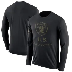 Men's Las Vegas Raiders No. Legend 2018 Salute to Service Sideline Performance Long Sleeve T-Shirt - Black