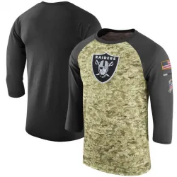 Men's Las Vegas Raiders No. Legend Salute to Service 2017 Sideline Performance Three-Quarter Sleeve T-Shirt - Camo/Anthracite