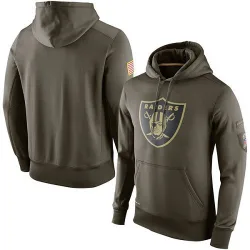 Men's Las Vegas Raiders No. Salute to Service KO Performance Hoodie - Olive