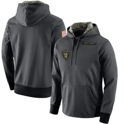 Men's Las Vegas Raiders No. Salute to Service Player Performance Hoodie - Anthracite