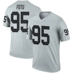 Men's Leki Fotu Las Vegas Raiders No.95 Legend Inverted Silver Jersey