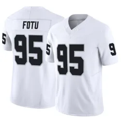 Men's Leki Fotu Las Vegas Raiders No.95 Limited Vapor F.U.S.E. Jersey - White