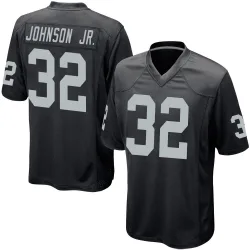 Men's Lonnie Johnson Jr. Las Vegas Raiders No.32 Game Team Color Jersey - Black