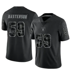 Men's Luke Masterson Las Vegas Raiders No.59 Limited Reflective Jersey - Black