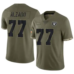 Men's Lyle Alzado Las Vegas Raiders No.77 Limited 2022 Salute To Service Jersey - Olive