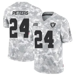 Men's Marcus Peters Las Vegas Raiders No.24 Limited 2024 Salute to Service Jersey - Arctic Camo