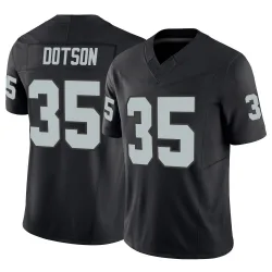 Men's Mello Dotson Las Vegas Raiders No.35 Limited Vapor F.U.S.E. Jersey - Black