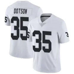 Men's Mello Dotson Las Vegas Raiders No.35 Limited Vapor Untouchable Jersey - White