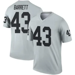 Men's Michael Barrett Las Vegas Raiders No.43 Legend Inverted Silver Jersey
