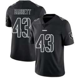 Men's Michael Barrett Las Vegas Raiders No.43 Limited Jersey - Black Impact