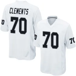 Men's Parker Clements Las Vegas Raiders No.70 Game Jersey - White