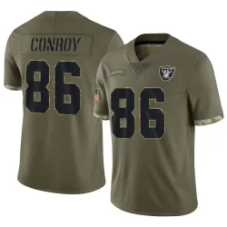 Men's Pat Conroy Las Vegas Raiders No.86 Limited 2022 Salute To Service Jersey - Olive