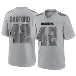 Men's Phalen Sanford Las Vegas Raiders No.42 Game Atmosphere Fashion Jersey - Gray