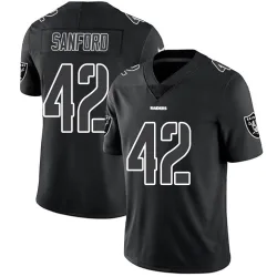 Men's Phalen Sanford Las Vegas Raiders No.42 Limited Jersey - Black Impact