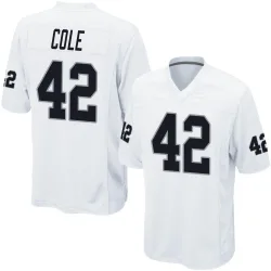 Men's Qwynnterrio Cole Las Vegas Raiders No.42 Game Jersey - White
